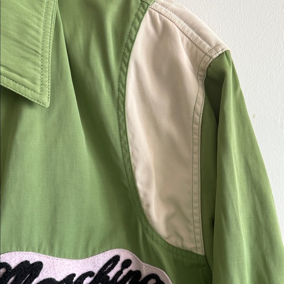 *Designer* Moschino Jeans Oversized Olive Green coach Jacket US34/M Unisex - Picture 4 of 10